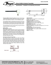 Thumbnail of document Manual - AVU Air Velocity Transmitter
